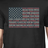 50 States US Flag American Flag Shirt Mens Black Cotton Graphic Tee